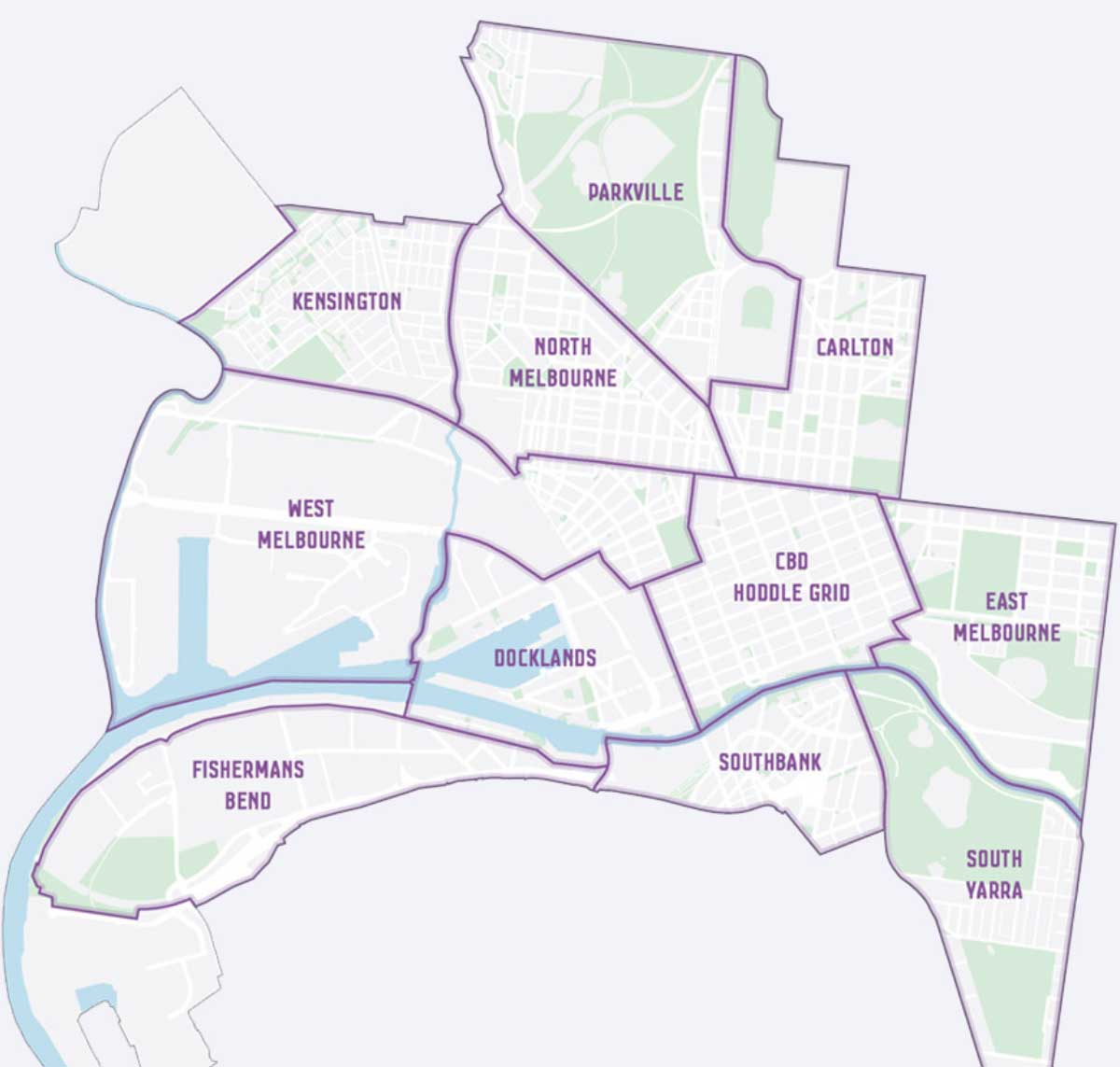 map of metropolitan areas of melbourne